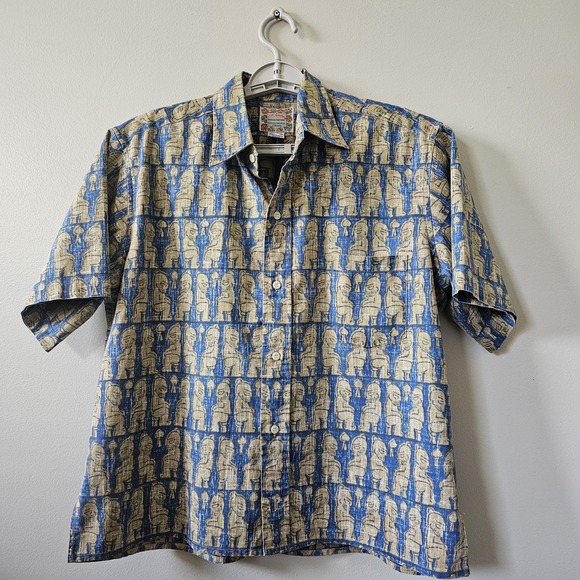 Reyn Spooner Commemorative Classics Shirt Men's Size Medium Sitting Man Hawaii - Picture 1 of 7